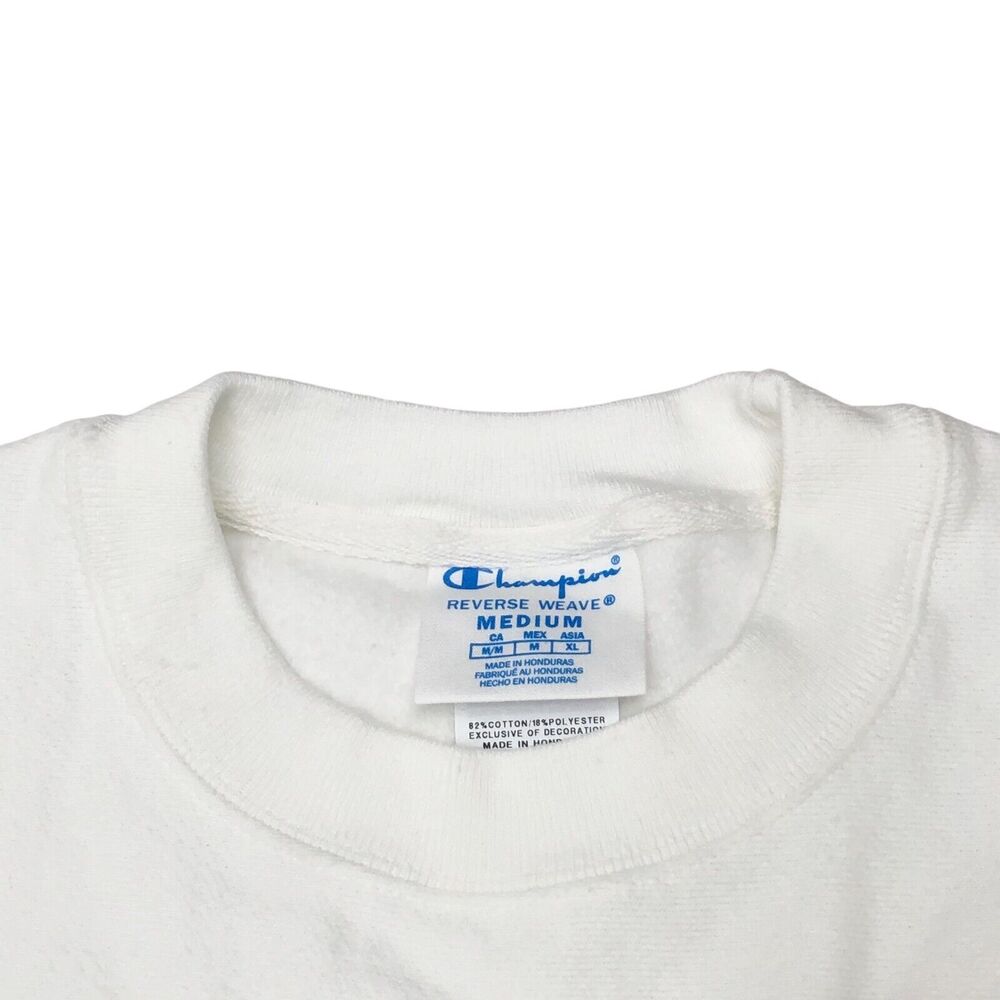 Champion Reverse Weave White Crewneck Sweatshirt Mens Medium Never Been Worn - Picture 3 of 11